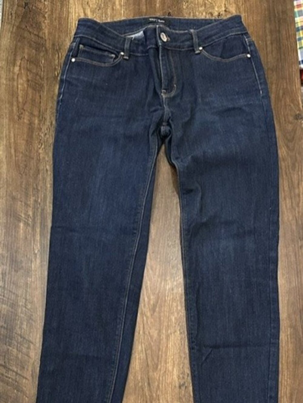 White House Black Market Slim Straight Jeans – Dark Wash Stretch Denim – Size 2